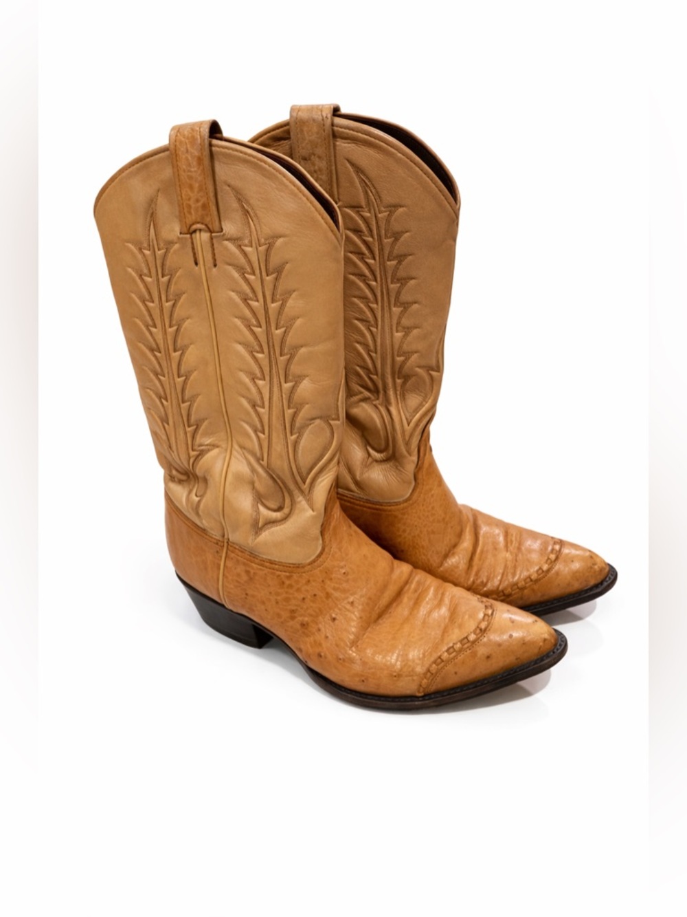 Tony Lama Tan Leather Western Cowboy Boots